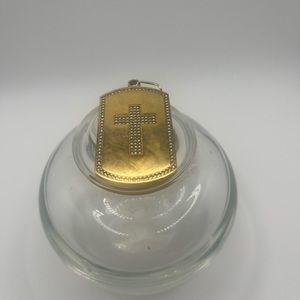 Gentlemans pendant stainless steel Crystal inlay cross